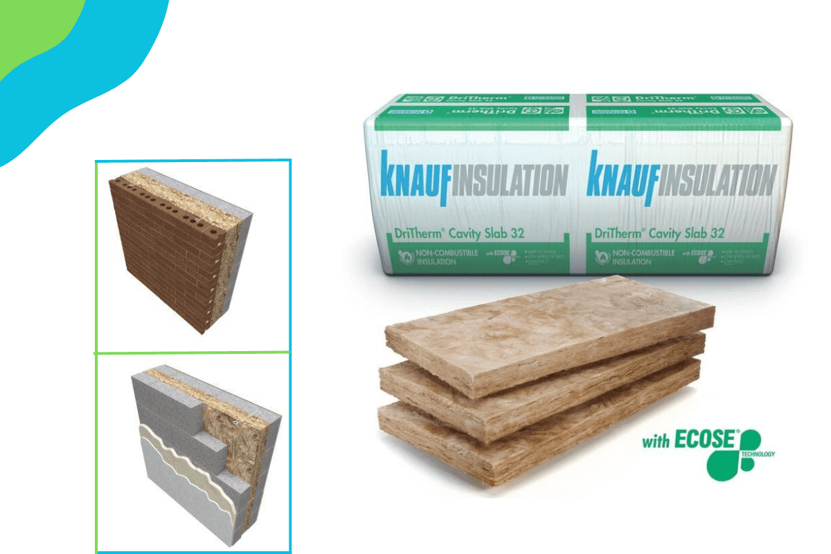 Knauf DriTherm Cavity Slab 32 - Glass Mineral Wool Cavity Insulation