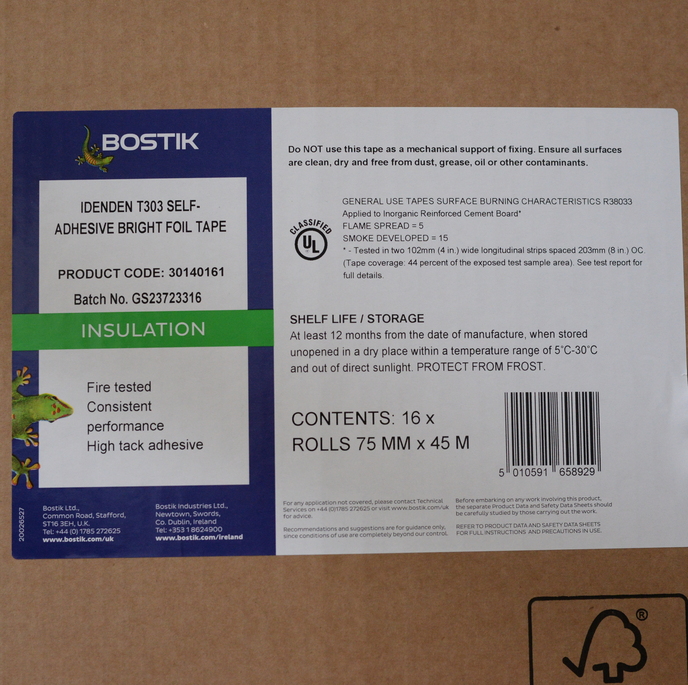 Bostik T303 Class 0 Foil Tape